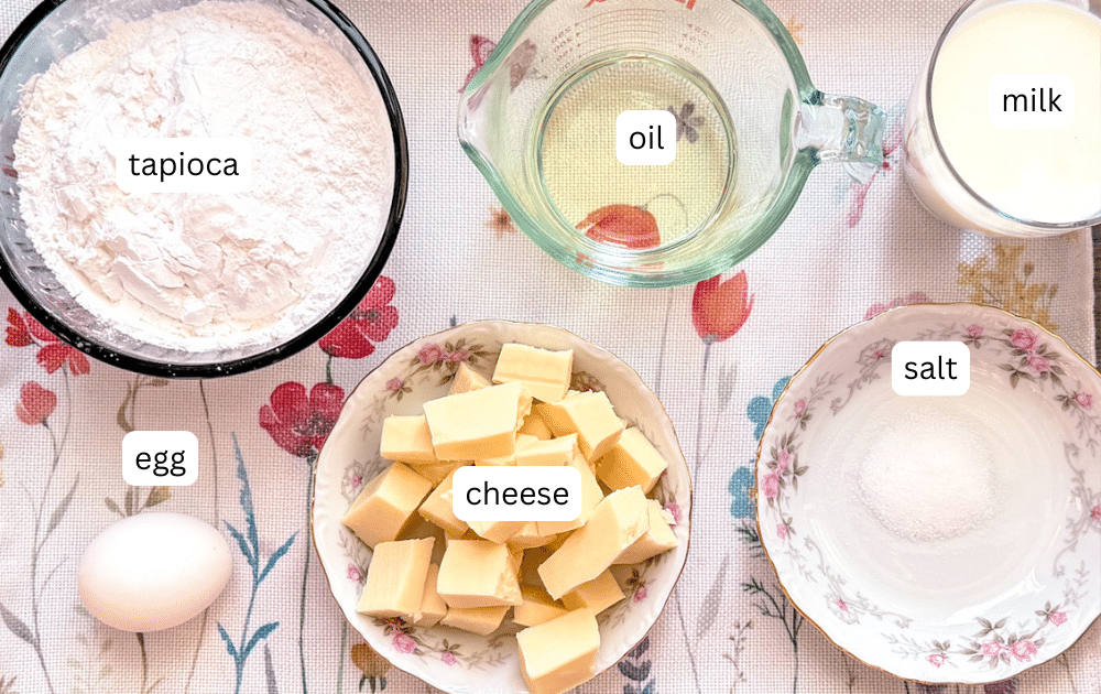 ingredients for pao de queijo waffle