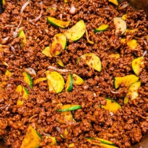 ground beef with zucchini skillet