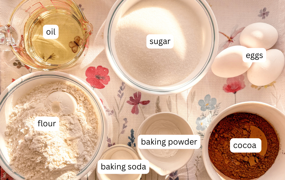 ingredients for the cake