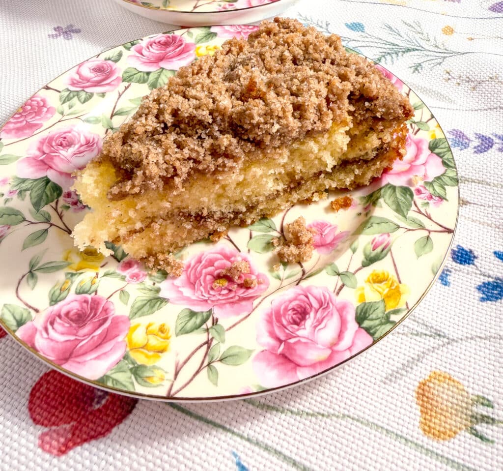 coffee cake slice upclose