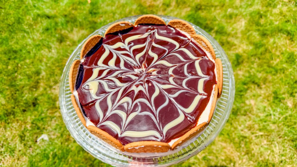 frozen torta alema with grass behind it