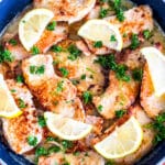 pork piccata in a skillet