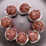 chocolate brigadeiros in a circle