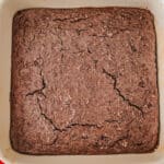 Baked chocolate peanut butter oatmeal with a crackly crust