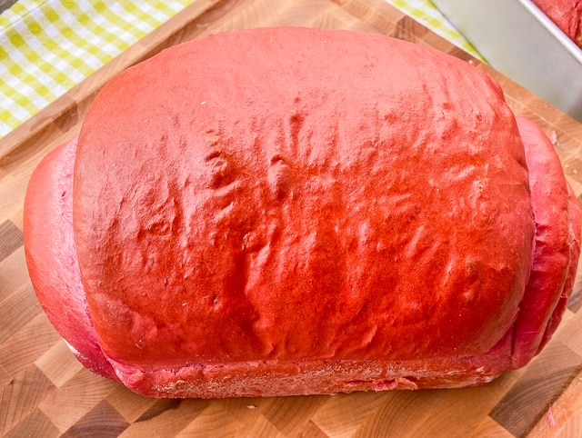 fluffy beet bread loaf