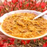 cozy beef and noodle soup
