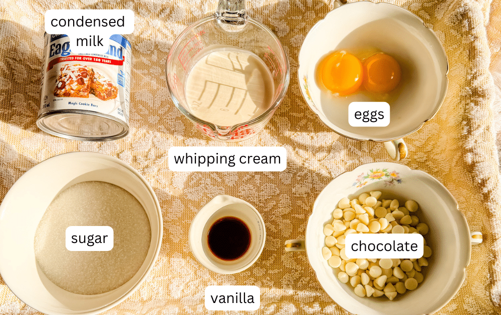 ingredients for brigadeiro brulee