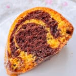 Slice of marbled carrot cake