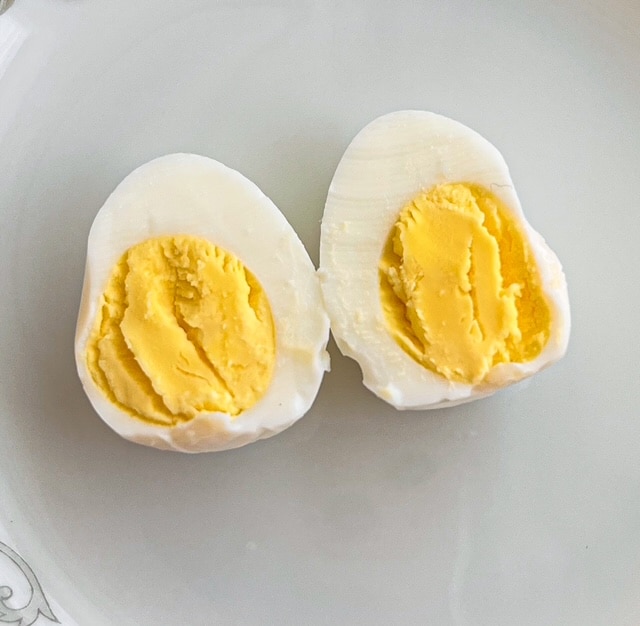 quail eggs in half