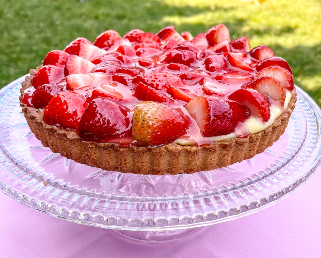 shiny strawberry tart