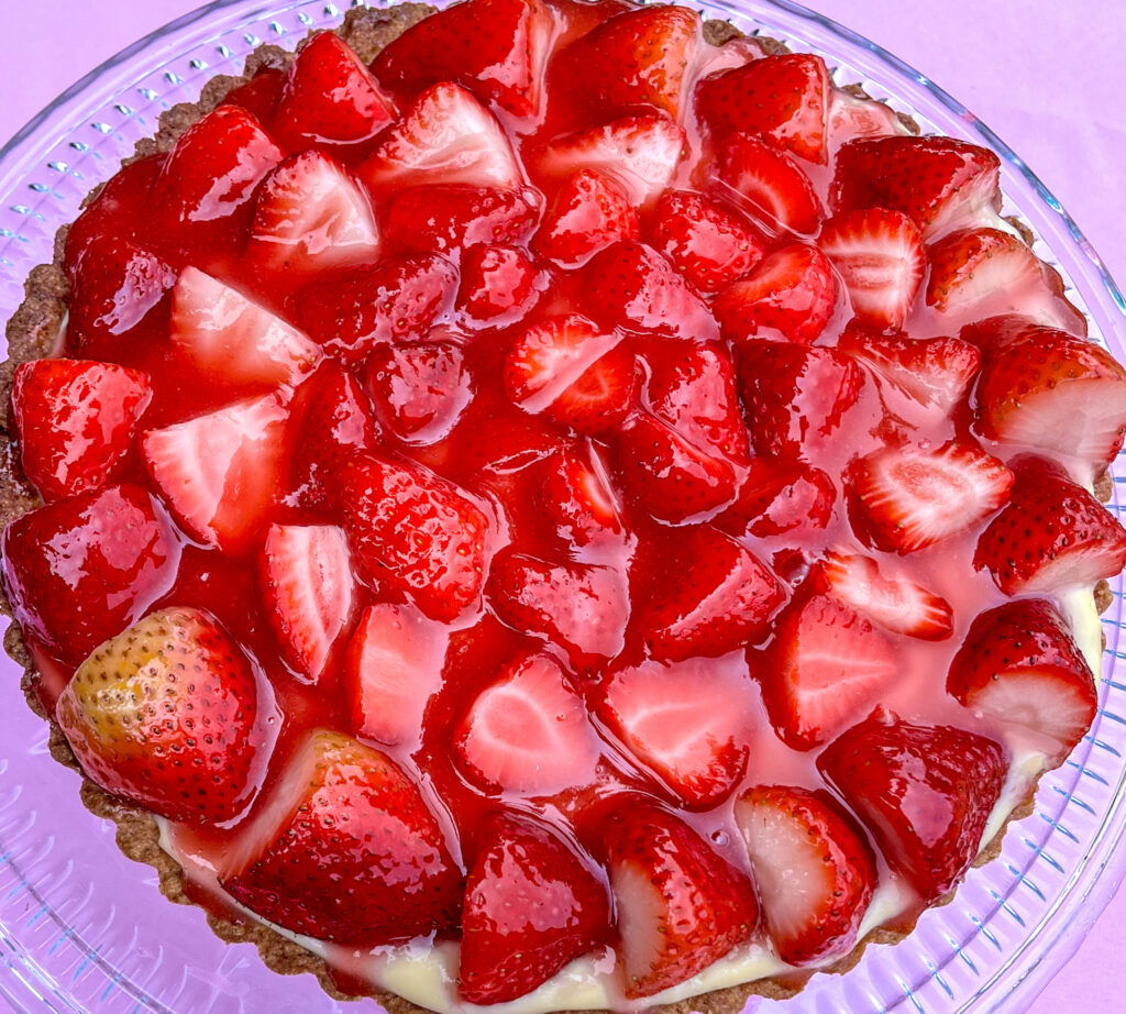 shiny strawberry tart