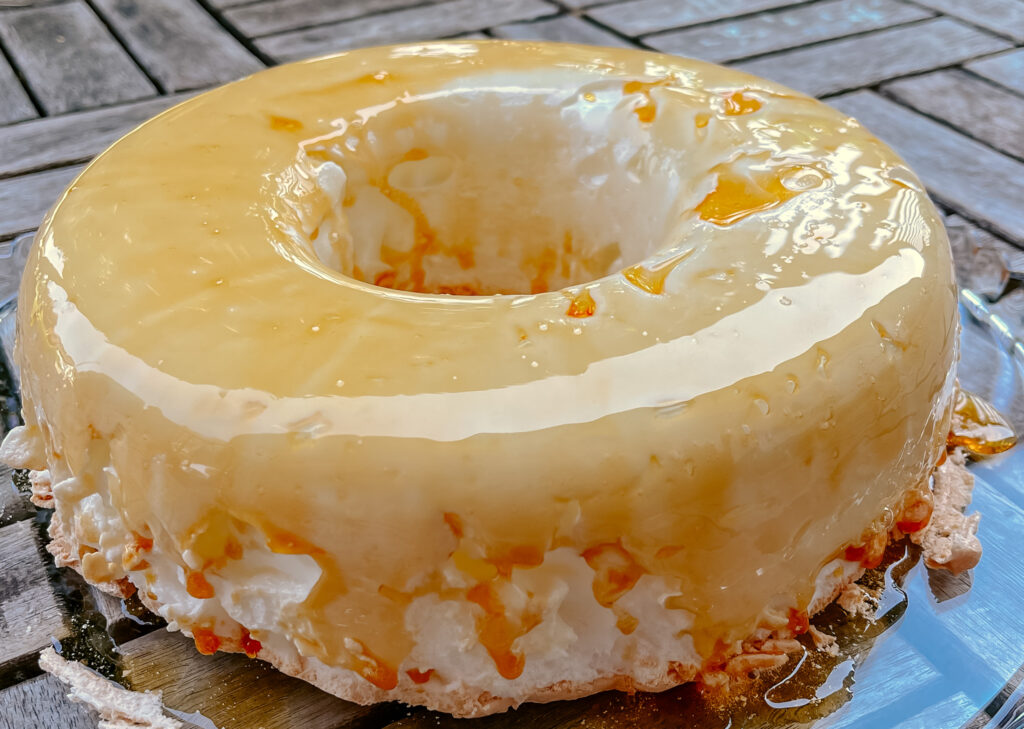 caramel cloud flan, pudim de claras molotof
