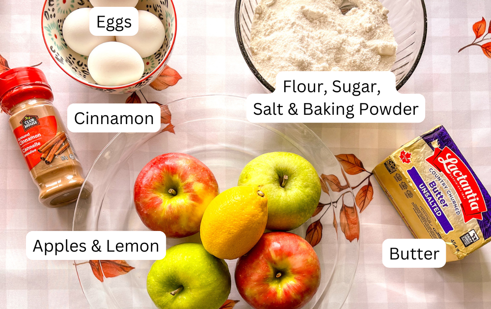 Lazy Apple Pie Ingredients on table