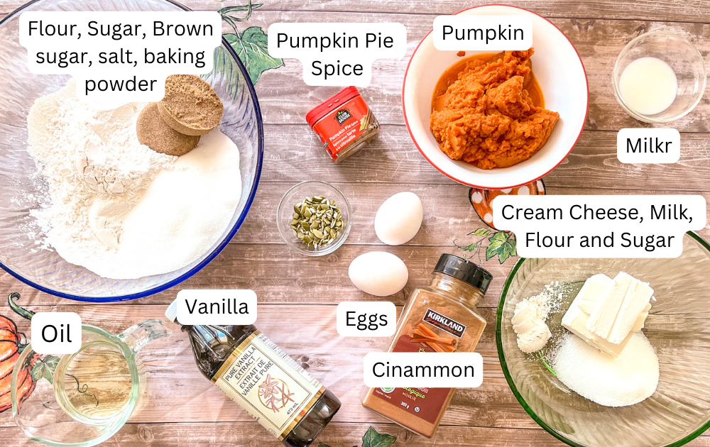 ingredients labelled on table