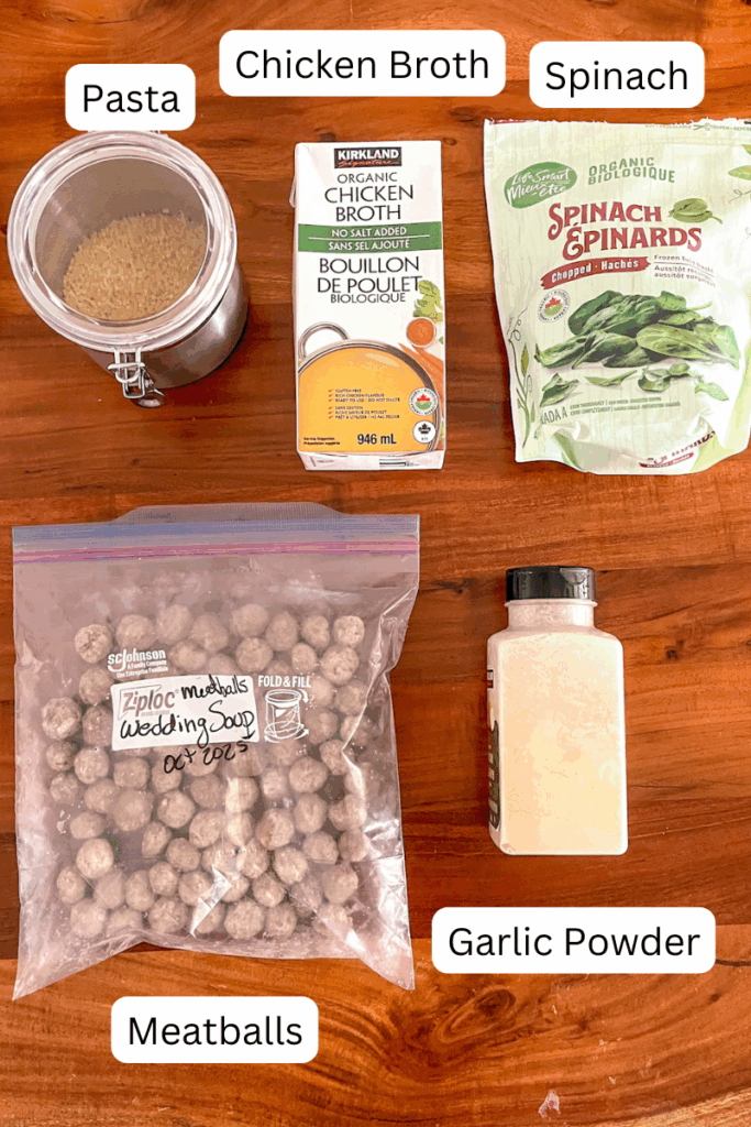 soup ingredients labeled