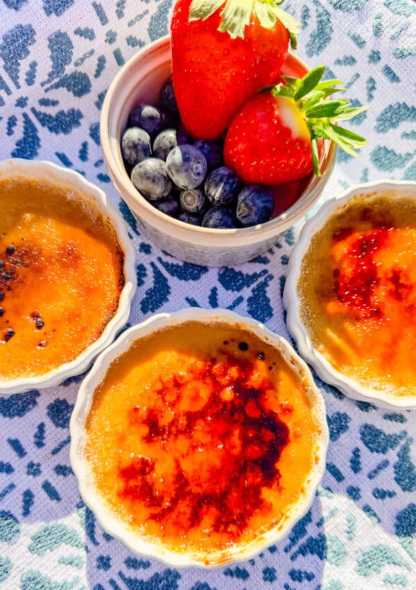 dulce de leche creme brulee with caramelized sugar crust