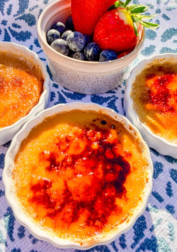 dulce de leche creme brulee with caramelized sugar crust