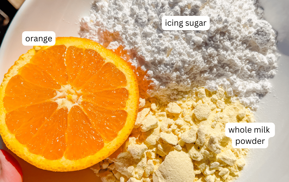 ingredients labeled picture list for glaze