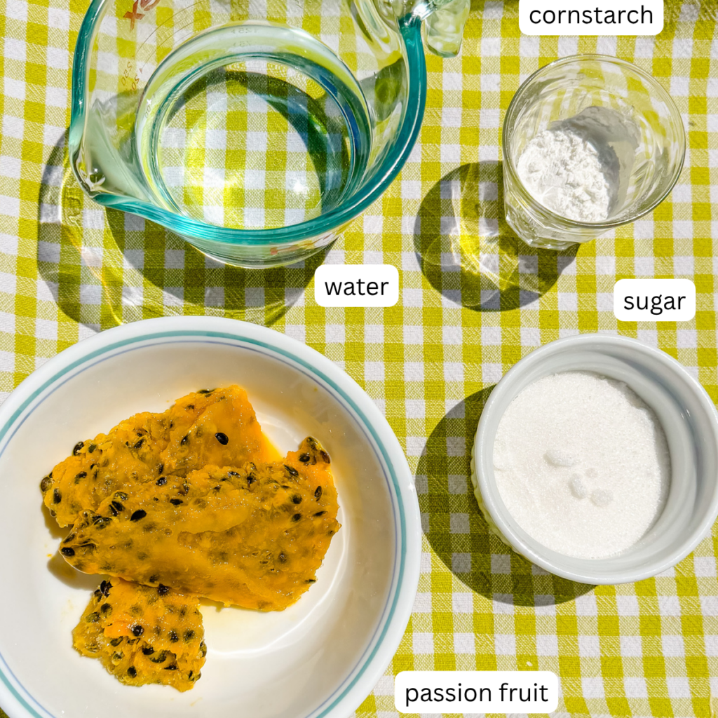 labeled ingredients for the glaze