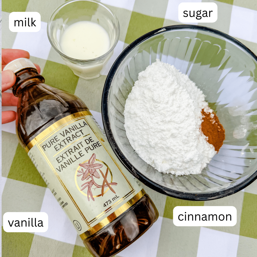 ingredients for cinnamon glaze