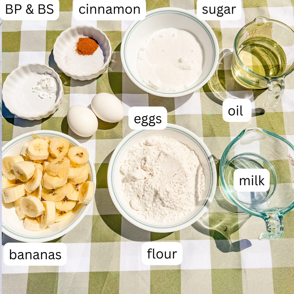 ingredients for banana cake